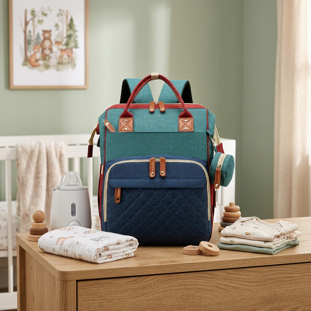 3-in-1 Travel Diaper Backpack with Foldable Baby Bed – Perfect for On-the-Go Parents - Image 12