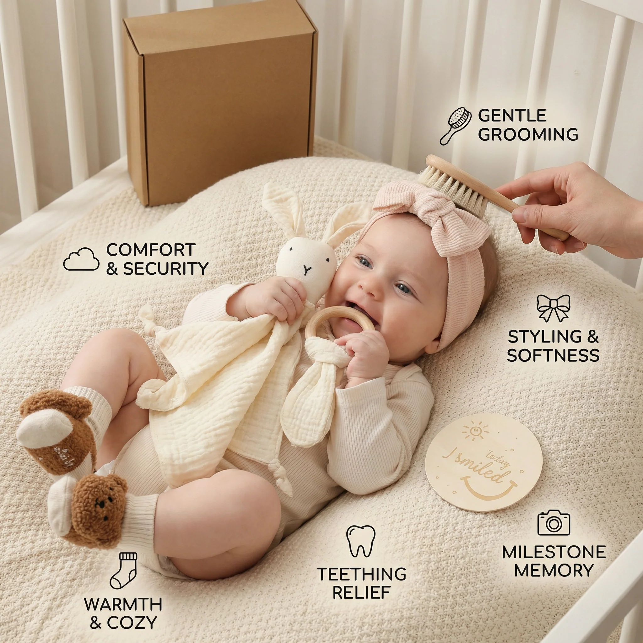 6-Piece Newborn Gift Box Set – Baby Essentials Starter Kit - Image 5