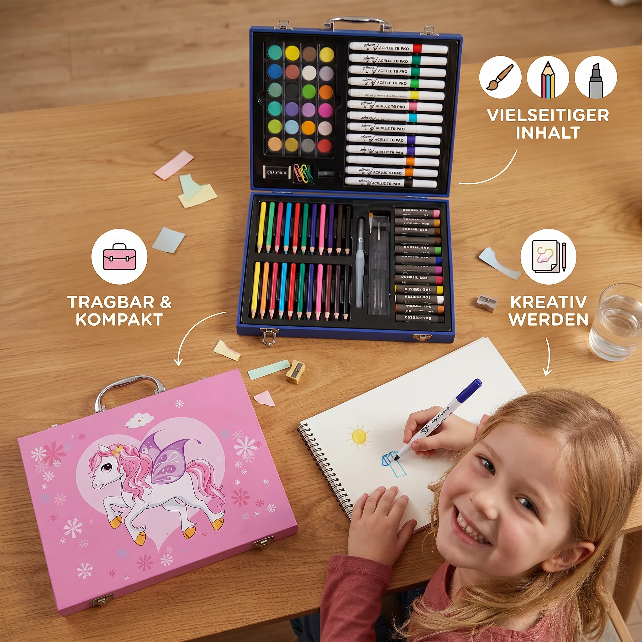 88-Piece Creative Art Case for Little Artists - Image 3
