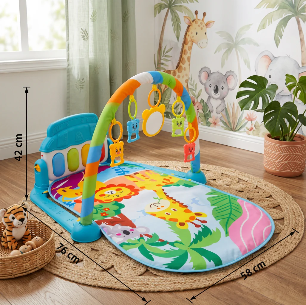 Baby Music Play Gym with Piano– Interactive Sensory Activity Mat (0–24 Months) - Image 5
