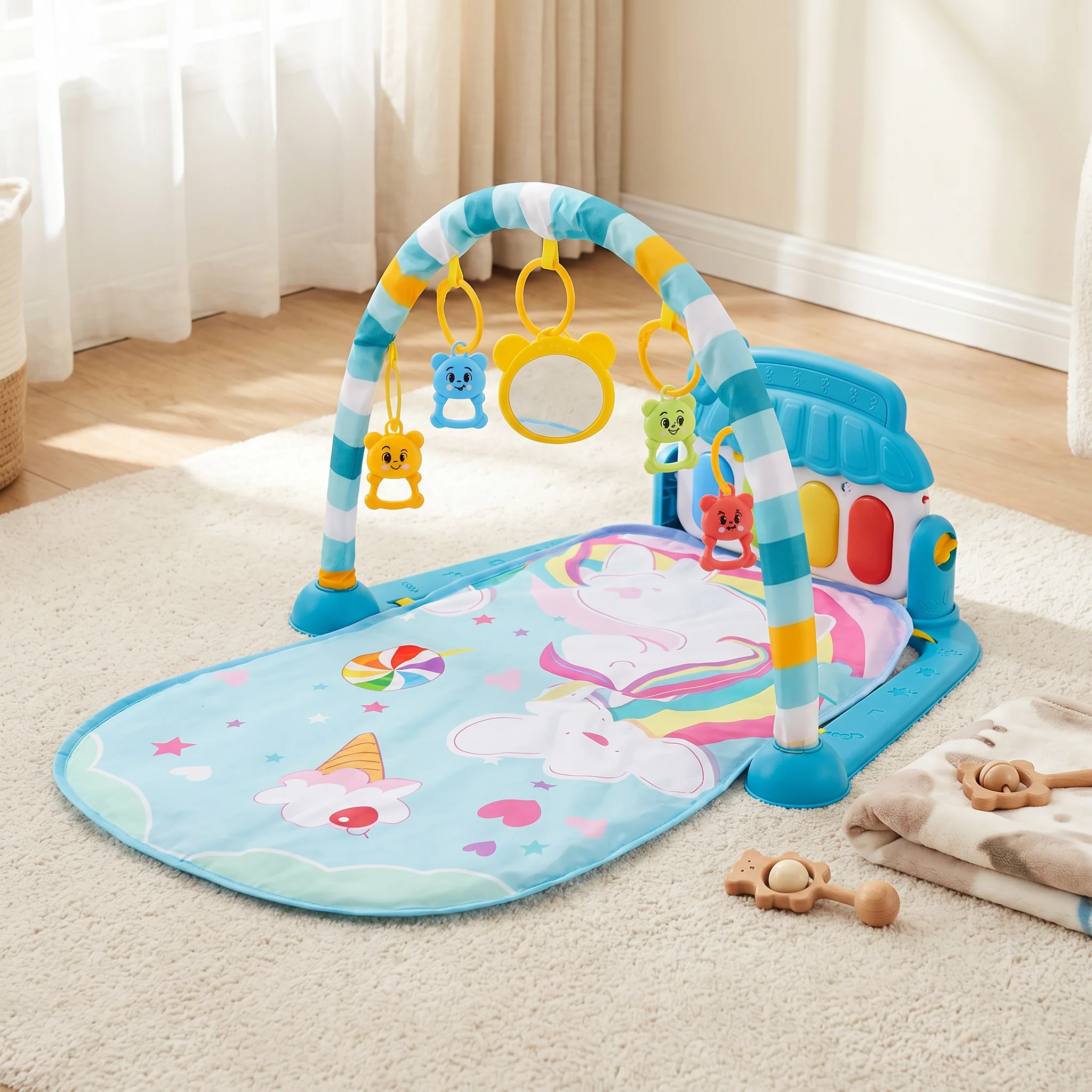 Baby Music Play Gym with Piano– Interactive Sensory Activity Mat (0–24 Months) - Image 6