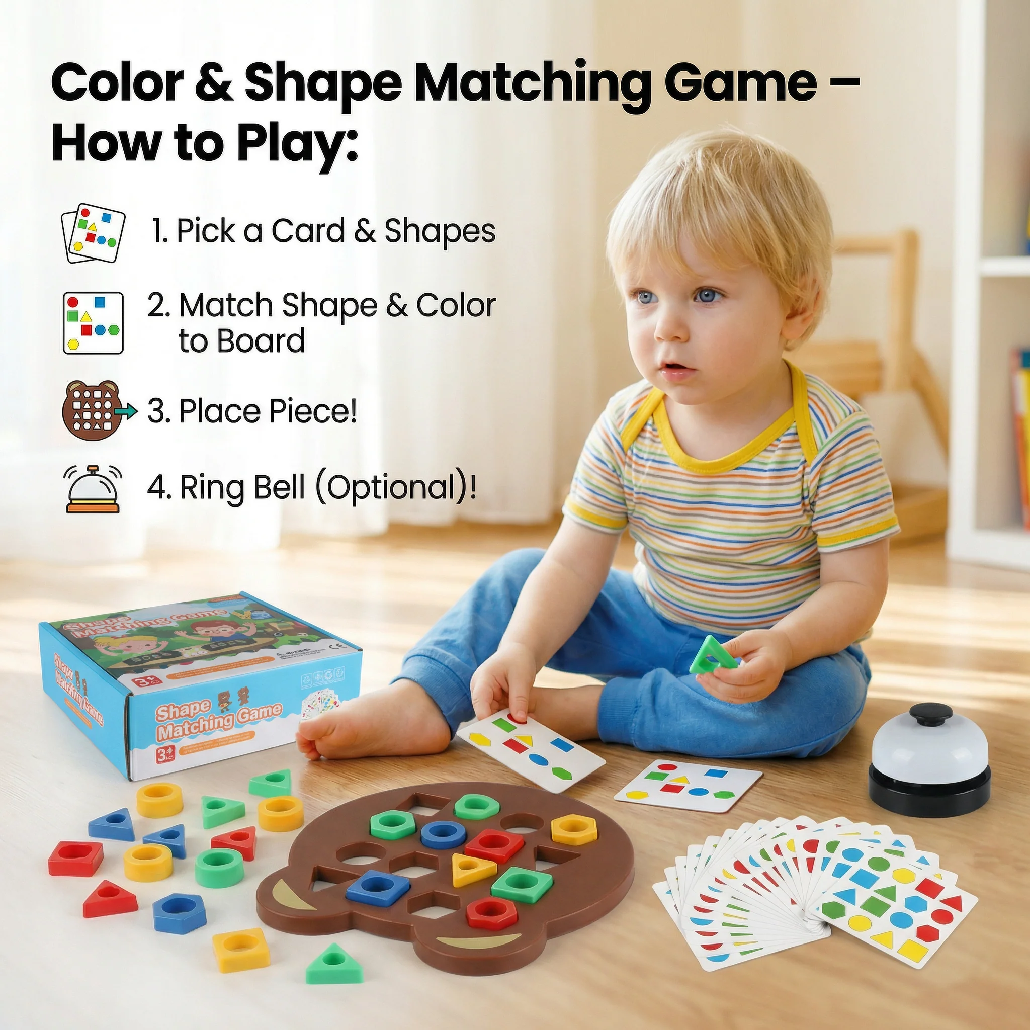 Color & Shape Matching Game for Kids – Interactive Learning Toy - Image 3