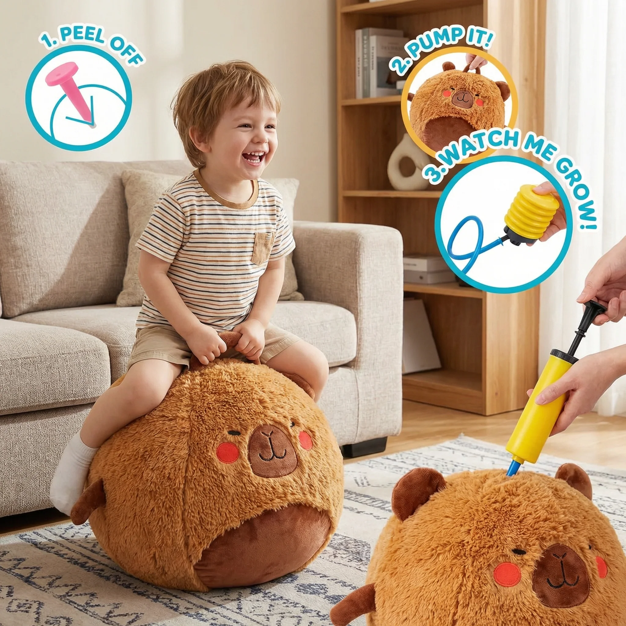 Inflatable Plush Hopping Animal for Kids – Bouncy Fun Toy - Image 3