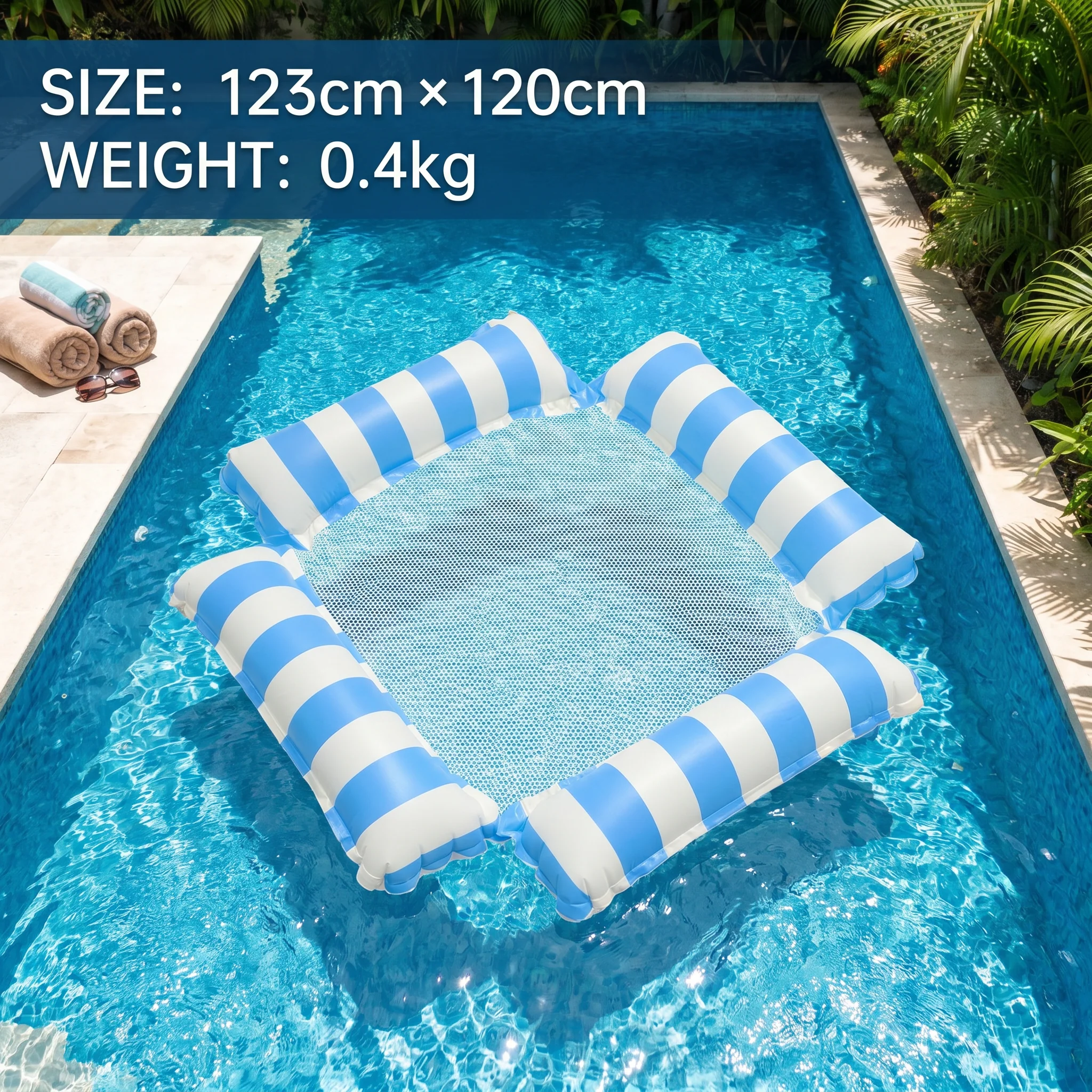 Inflatable water mat with mesh surface – comfortable pool and sun lounger - Image 5