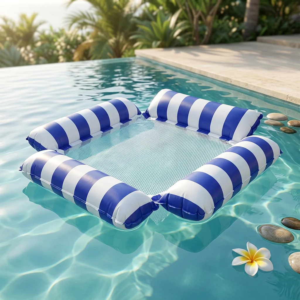 Inflatable water mat with mesh surface – comfortable pool and sun lounger - Image 6