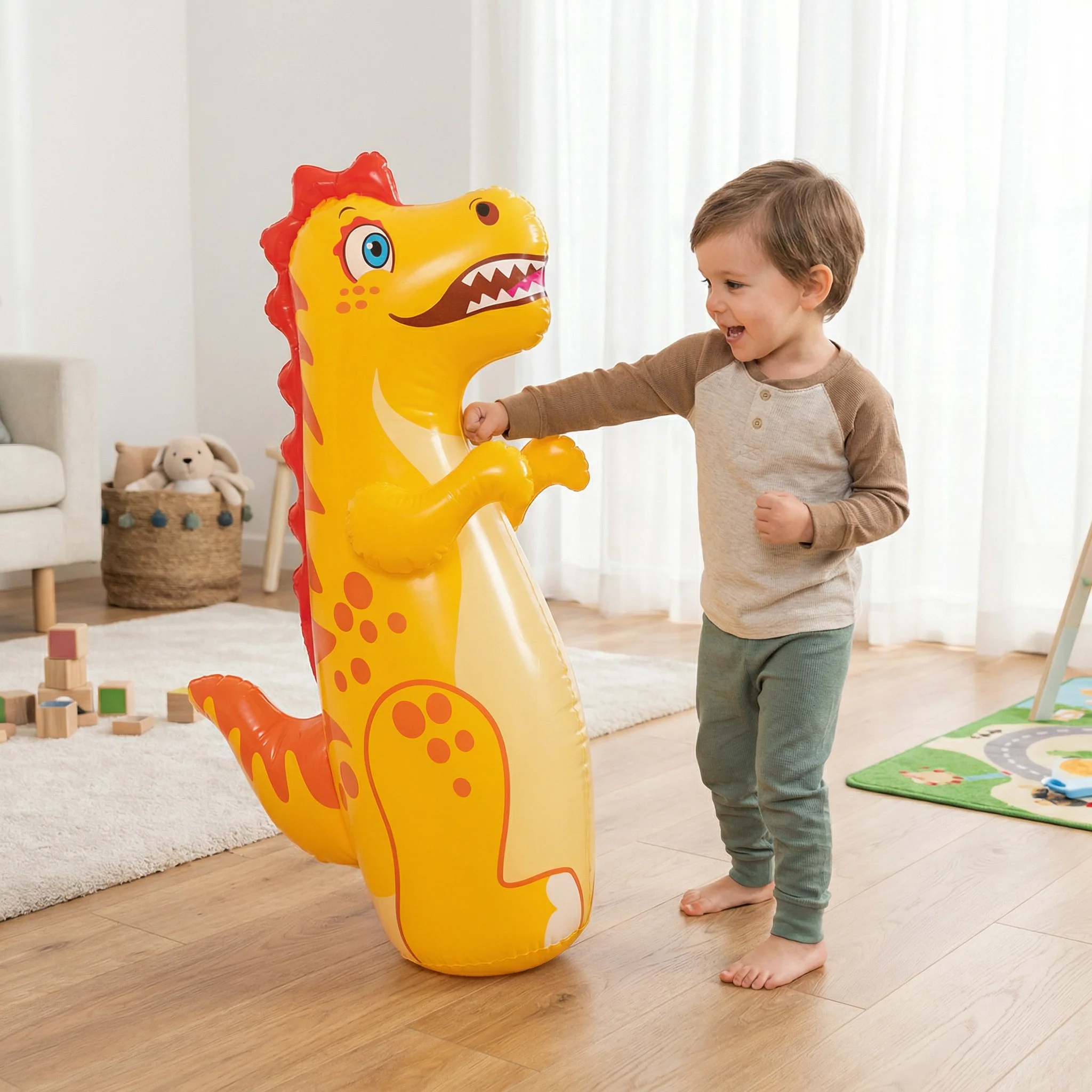 Kids Inflatable Punching Bag – Animal Design with Water-Filled Base - Image 6
