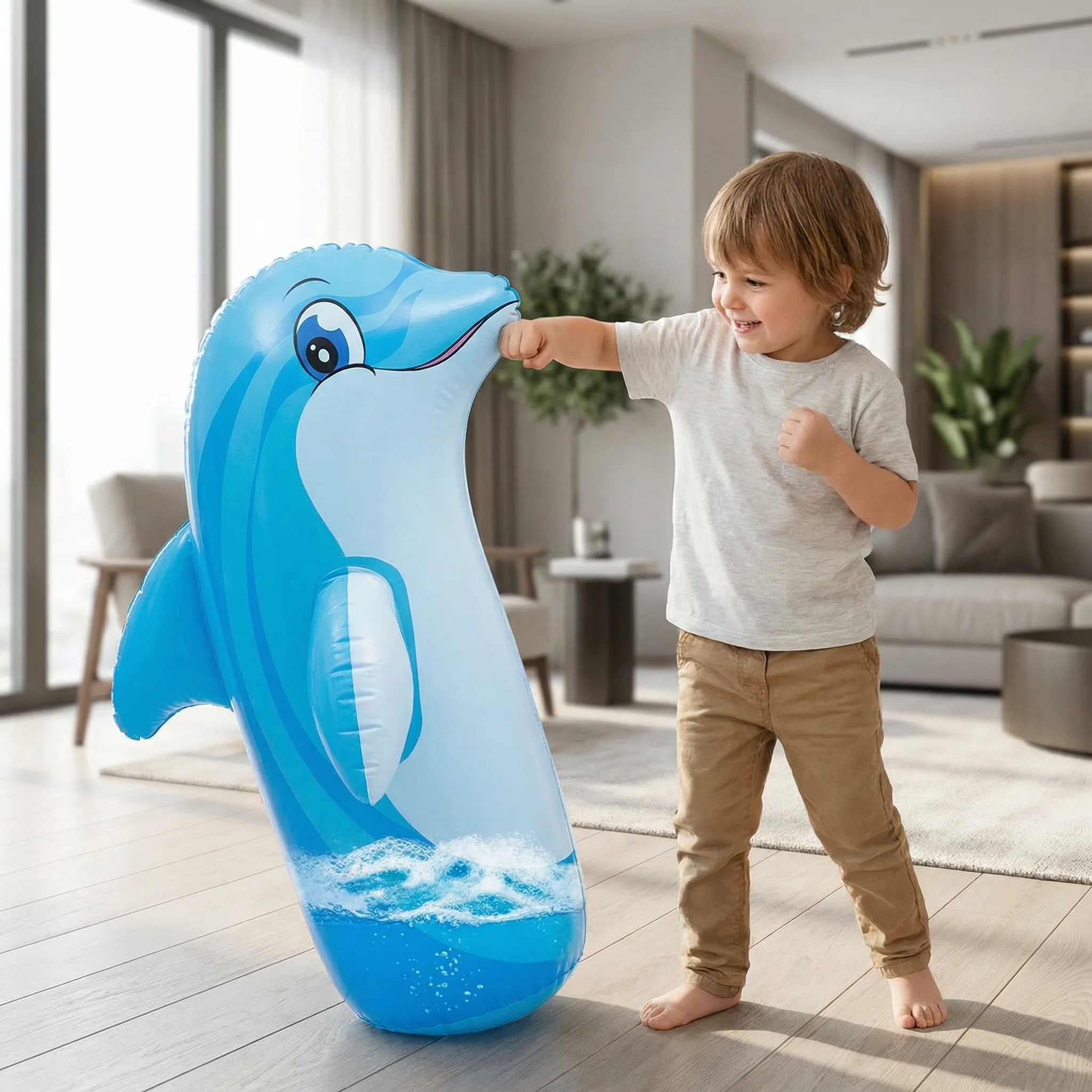 Kids Inflatable Punching Bag – Animal Design with Water-Filled Base - Image 7