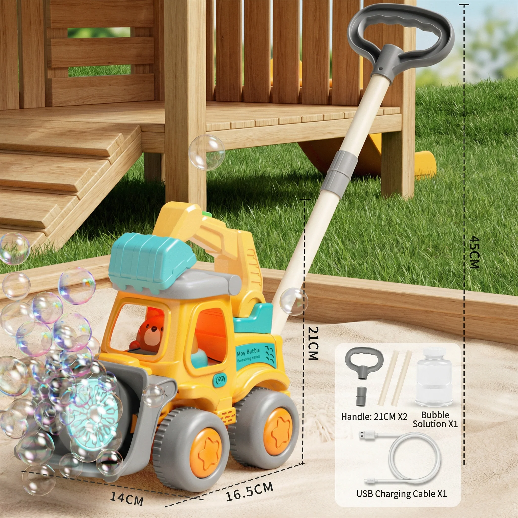 Light-Up Bubble Push Toy – Bubble Blowing Walker for Kids - Image 5