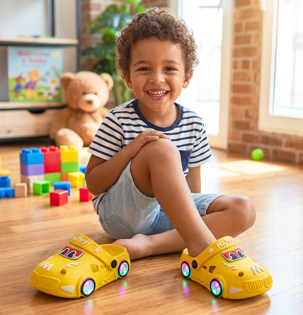 Light-Up Car Kids Slides – Non-Slip Bath Slippers - Image 10