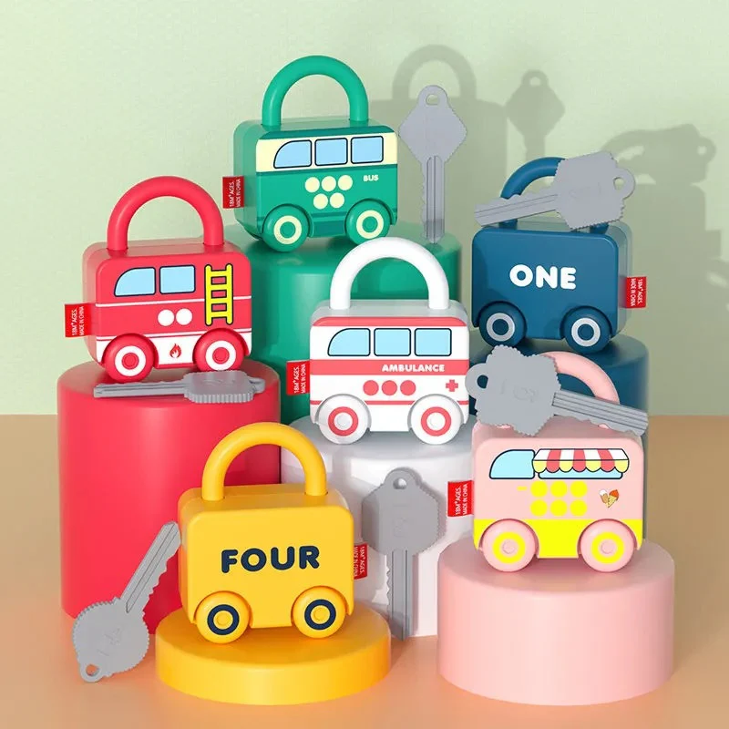 Montessori Key Lock - Patterns and Colours Toy - Image 2