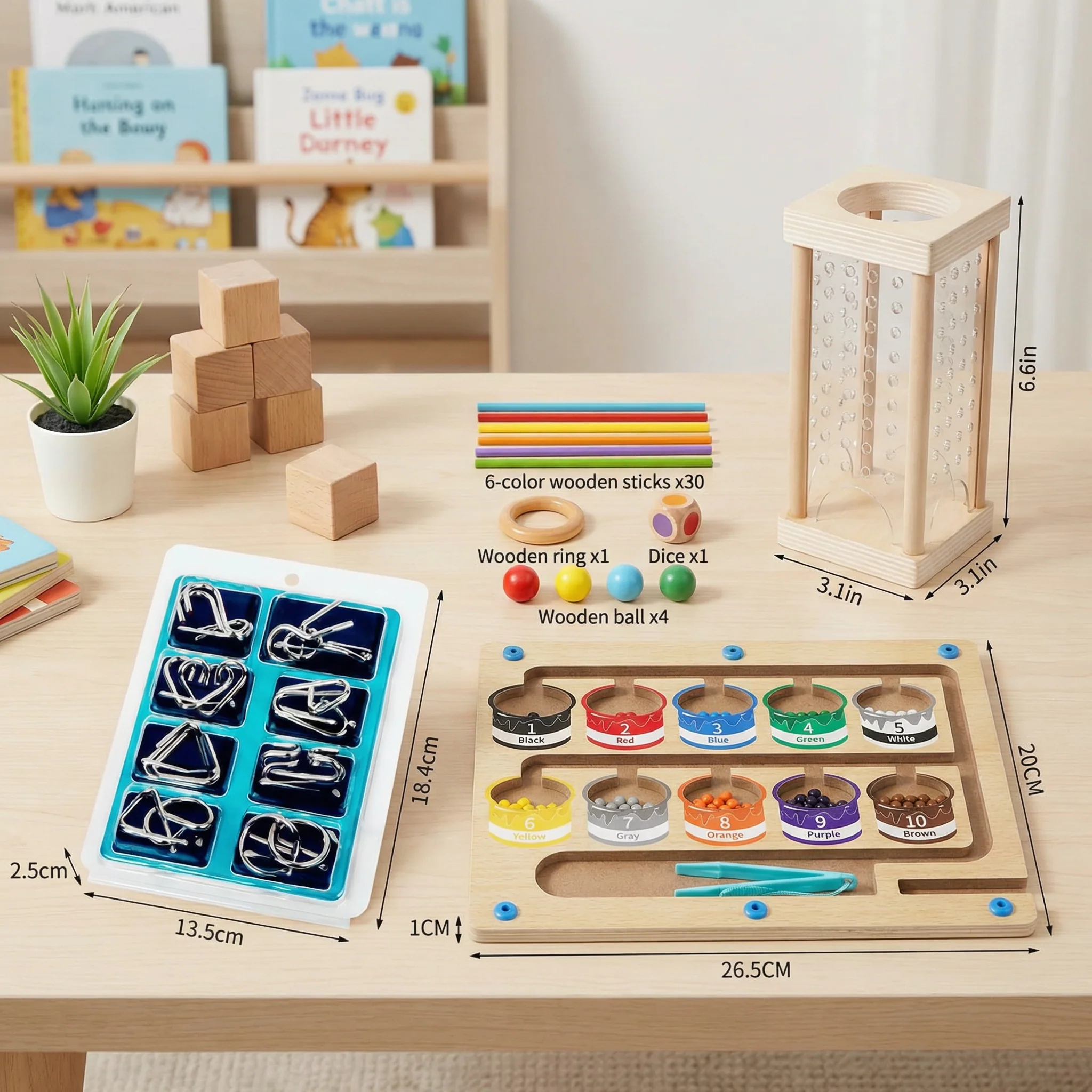 3-piece Montessori Learning & Puzzle Activity Set for Kids - Image 5