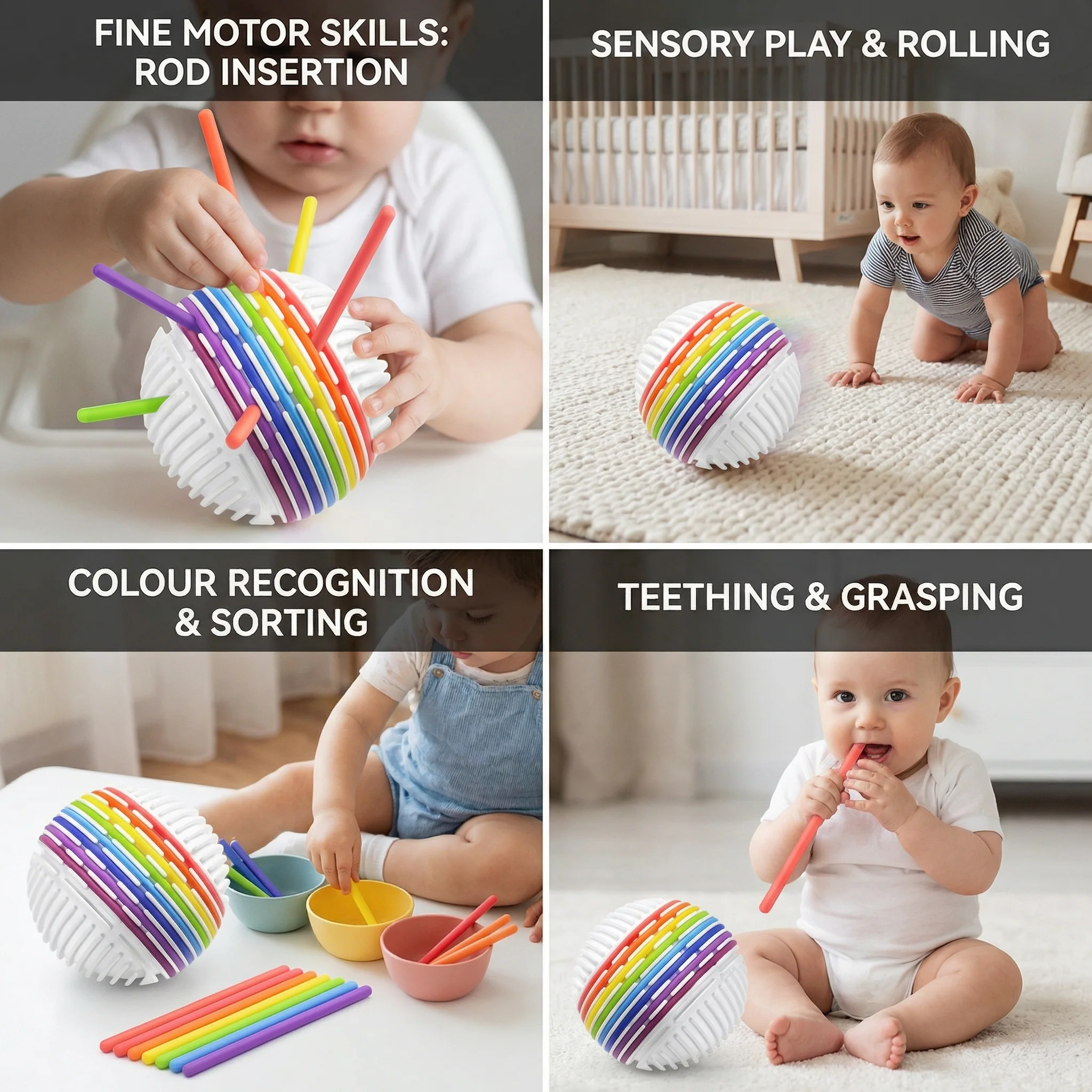 Montessori Sensory Ball – Colour Learning & Fine Motor Skills Toy - Image 4