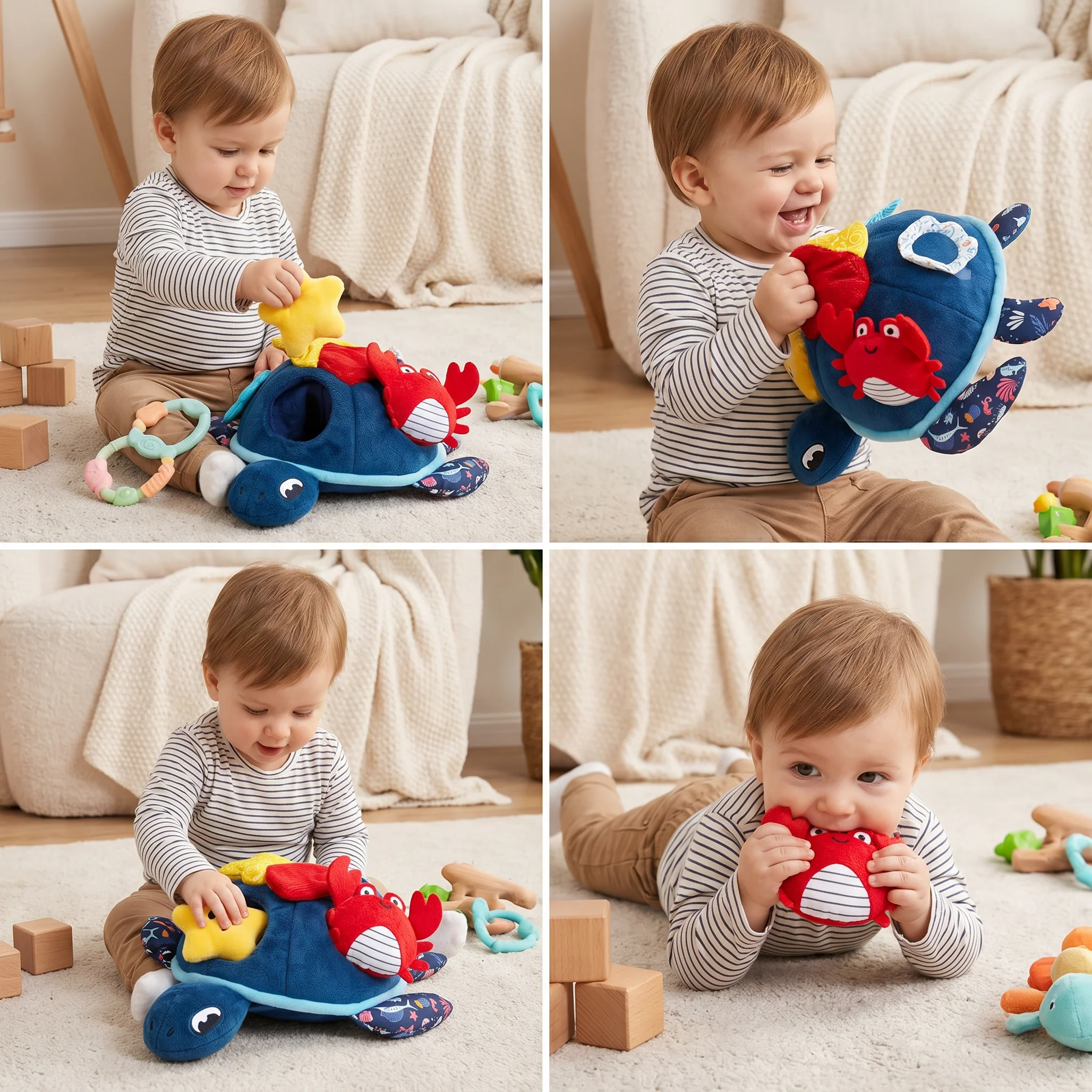 Montessori Turtle Activity Toy – Soft Sensory Play for Kids - Image 4