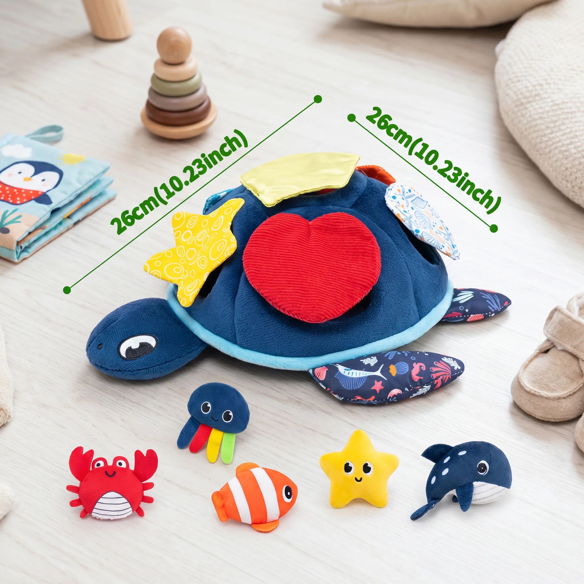 Montessori Turtle Activity Toy – Soft Sensory Play for Kids - Image 5