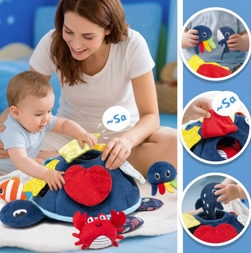 Montessori Turtle Activity Toy – Soft Sensory Play for Kids - Image 6