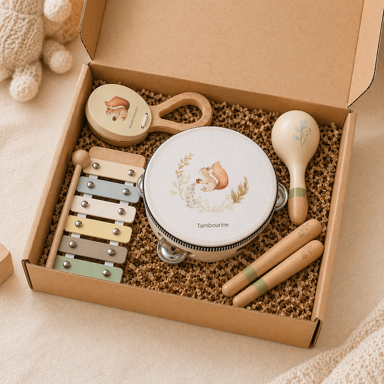 Montessori Wooden Musical Instruments Set for Babies – Sensory Learning Toy - Image 3