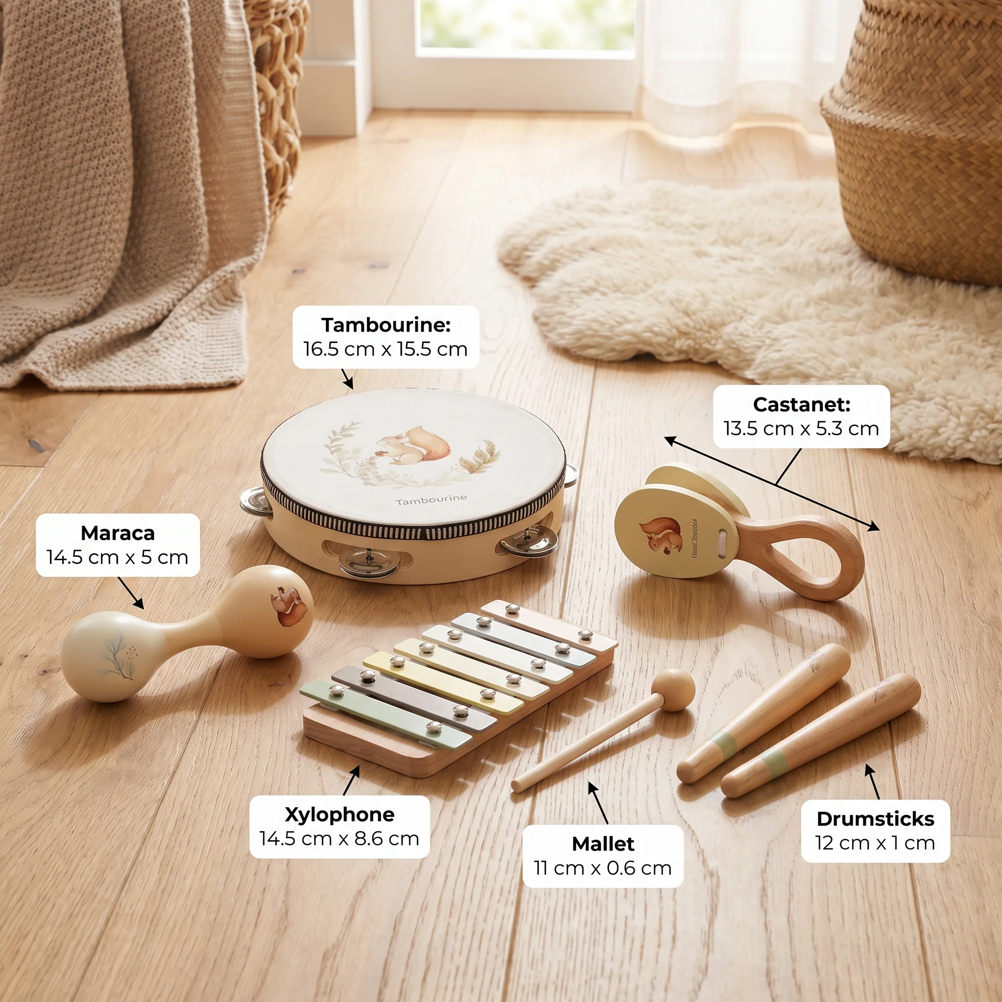 Montessori Wooden Musical Instruments Set for Babies – Sensory Learning Toy - Image 6