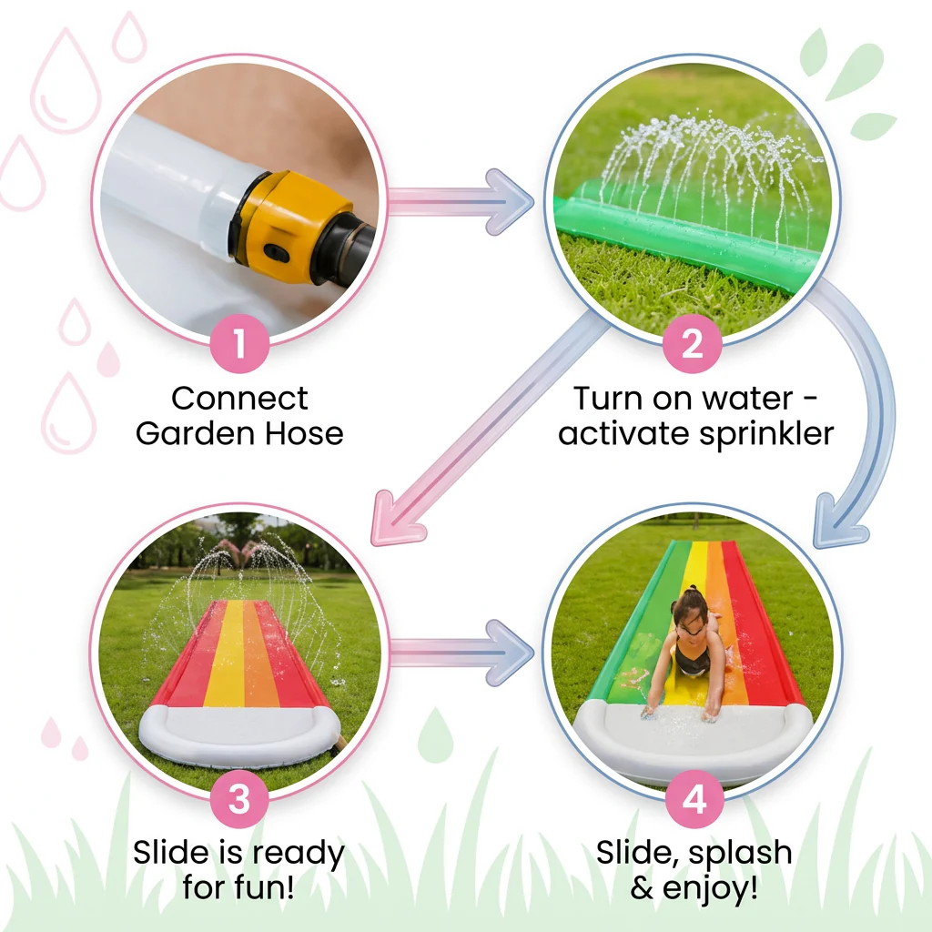 Rainbow Water Slide – Inflatable Outdoor Slide for Kids & Family - Image 4