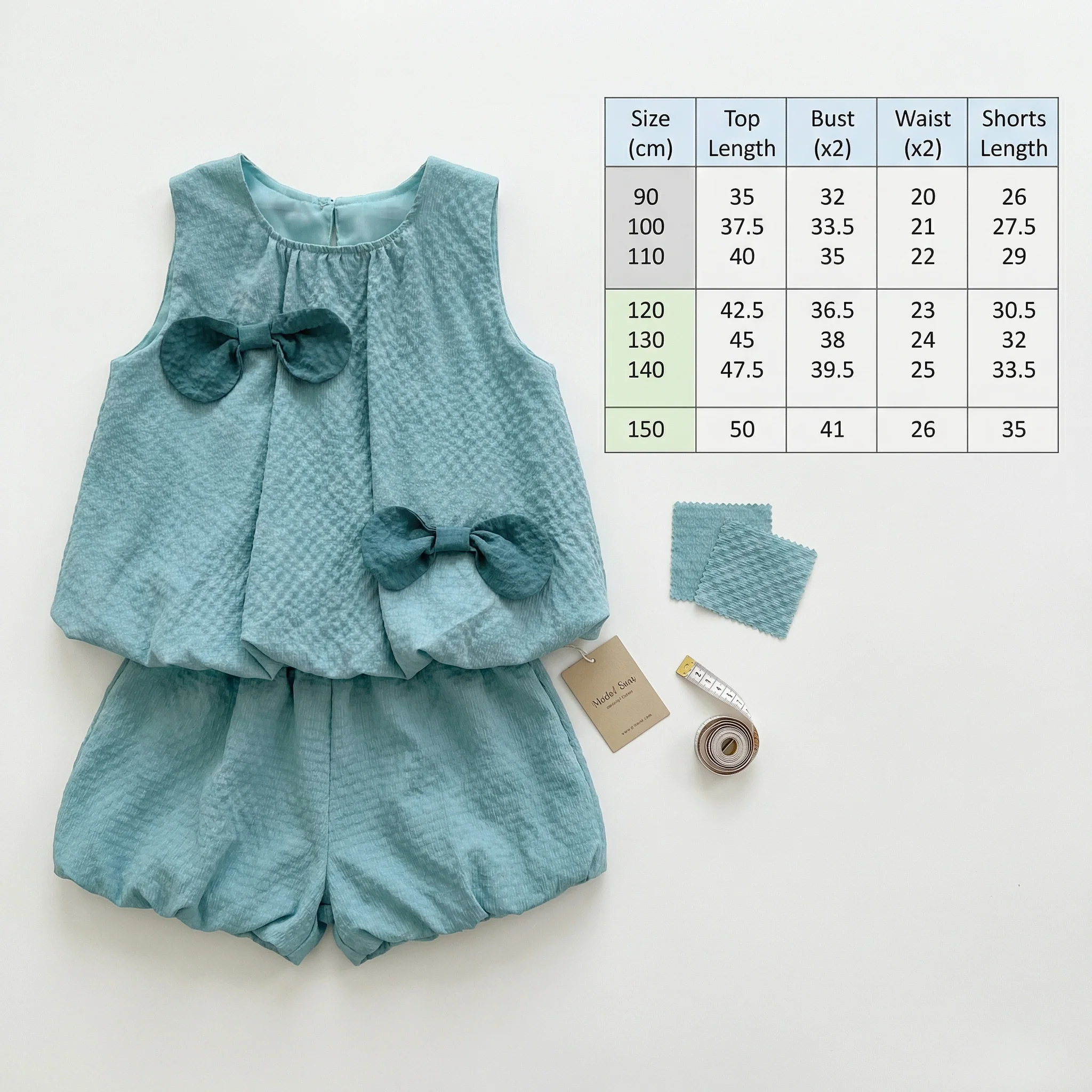 Trendy Girls’ 2-Piece Outfit – Green Set with Bow Details - Image 5